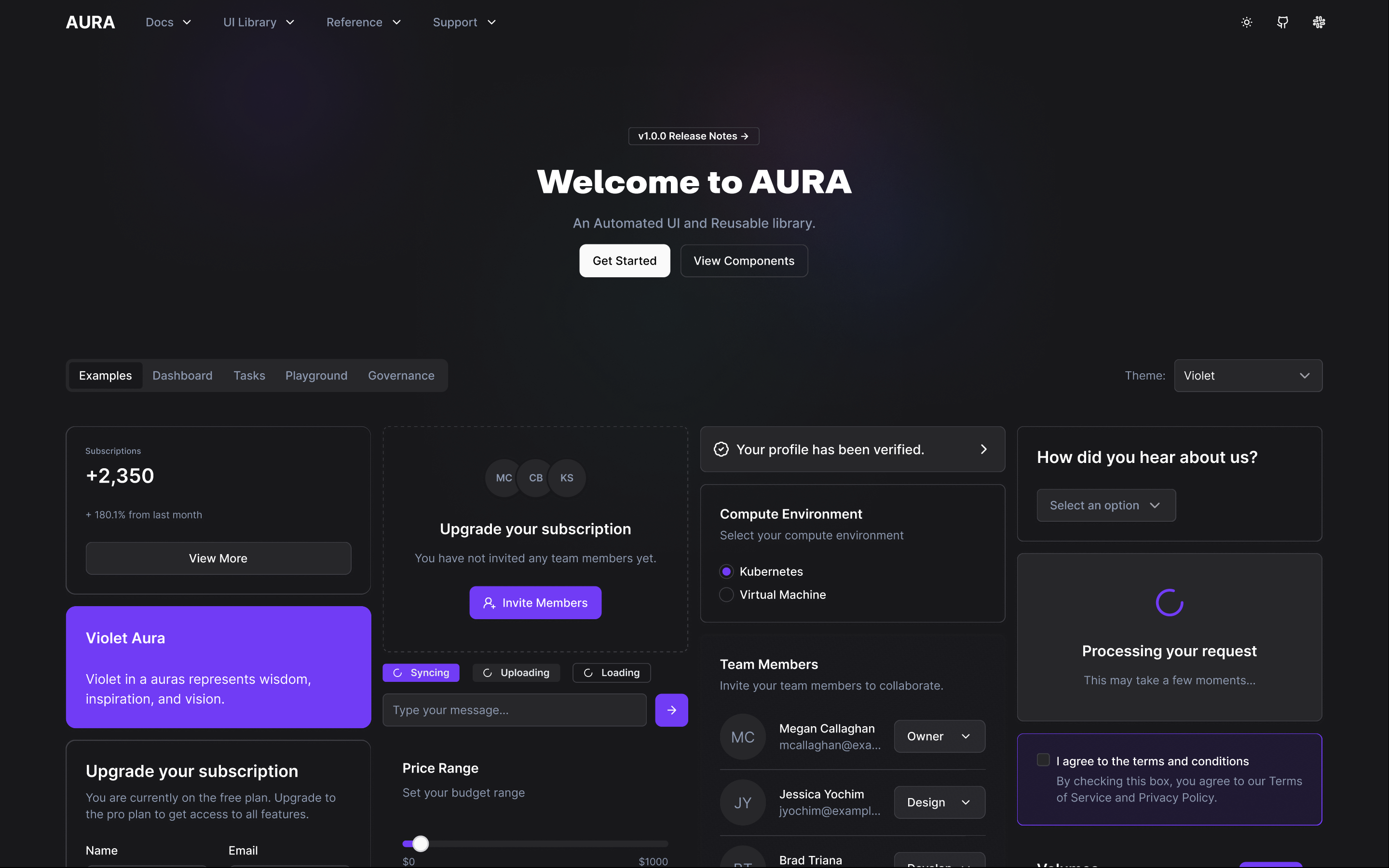 A sample of AURA's Token Set