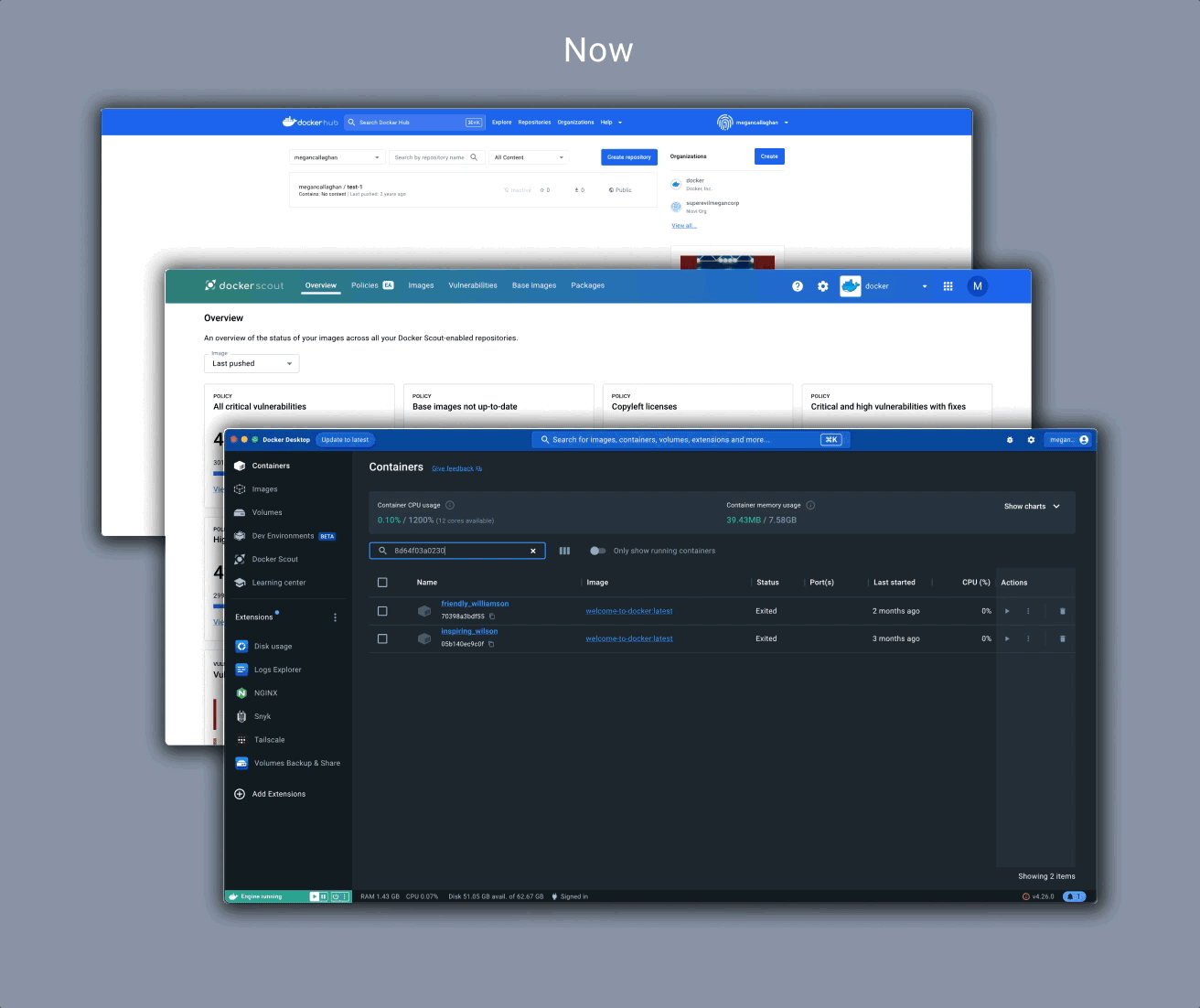 Docker interface evolution timeline