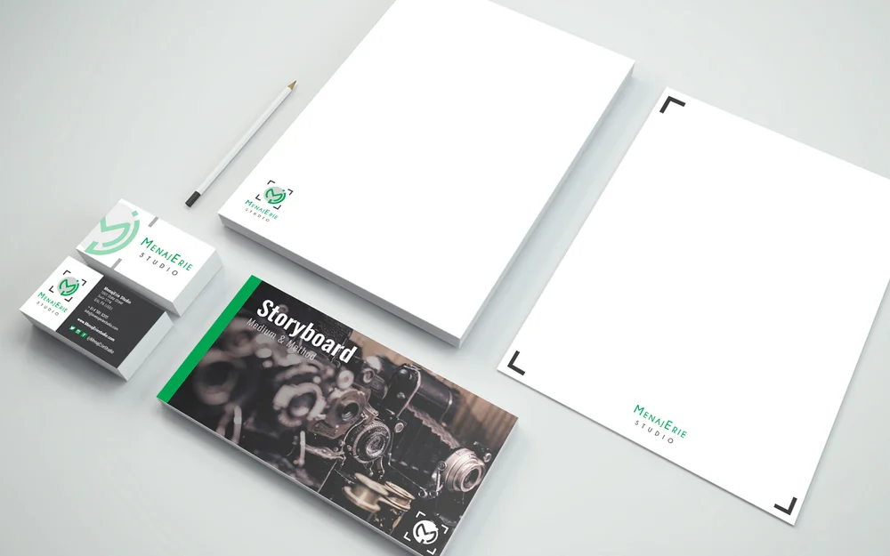 Menajerie Studio brand identity stationery suite