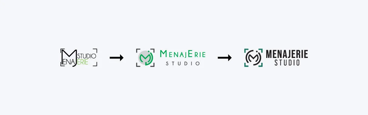 Menajerie Studio brand before and after