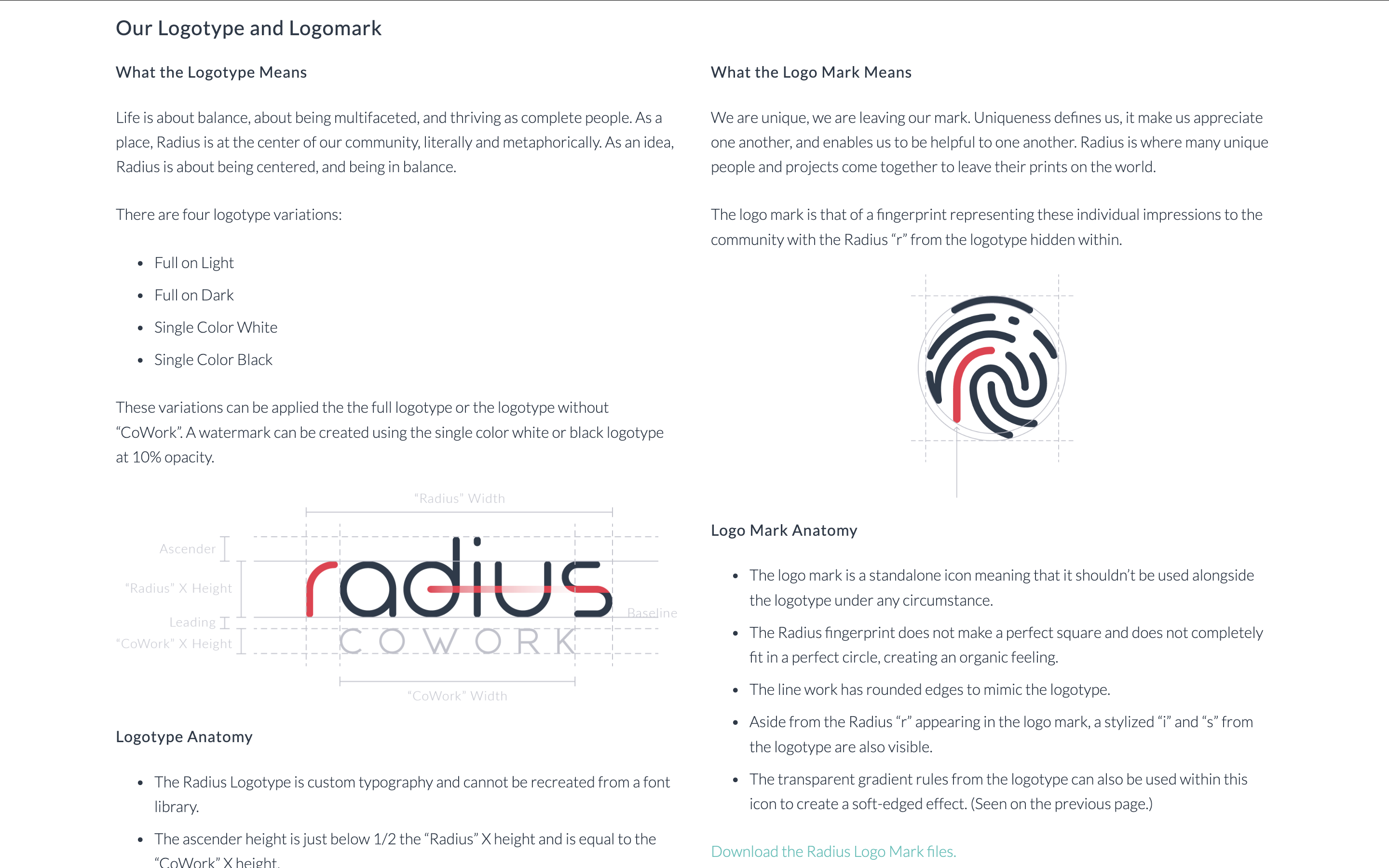 Radius CoWork social media and marketing materials